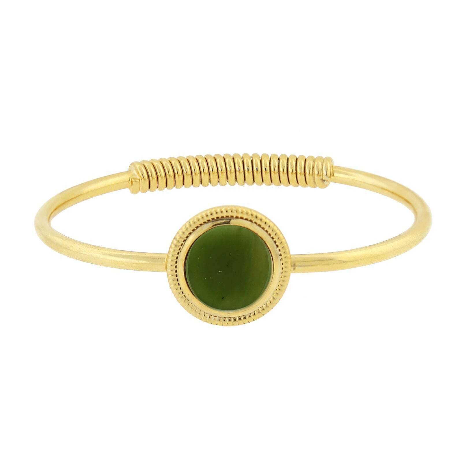 14K Gold Dipped Gemstone Spring Hinge Bracelet for Women - Elegant 1928 Jewelry Collection - Perfect for Weddings, Parties & Everyday Wear