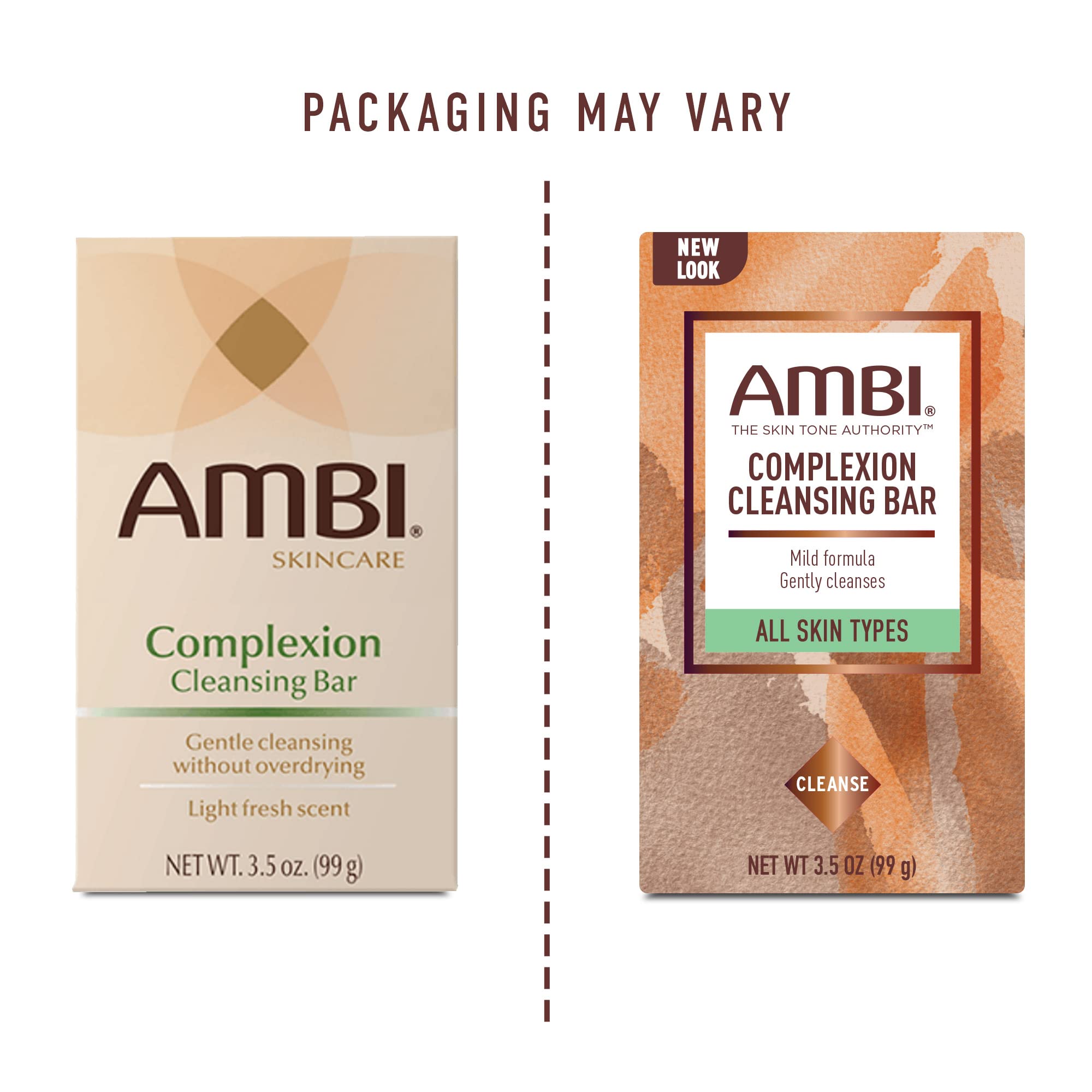 Ambi Complexion Cleansing Bar Soap for Clear Skin - 3.5 oz (Pack of 5) - Gentle Exfoliating Face & Body Soap for Acne, Dark Spots & Even Skin Tone - Perfect for Daily Skincare Routine & Travel