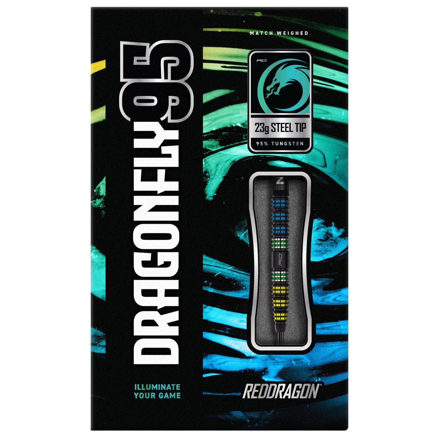 Premium RED DRAGON Dragonfly 95 Black Tungsten Darts - 95% Tungsten Alloy, 25g Weight - Perfect for Professional Darts Tournaments & Home Practice