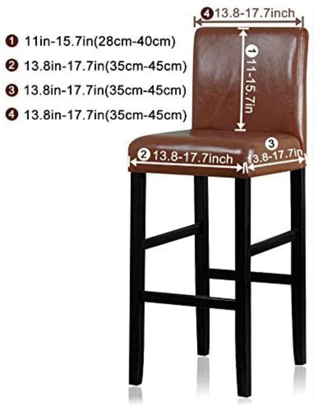 YYHSND Crushed Velvet Bar Stool Covers - Stretchable, Washable & Removable High Stool Slipcovers for Dining, Kitchen, Bar & Swivel Chairs (Set of 4, Wine Red) - Perfect for Home, Restaurant & Cafe Decor
