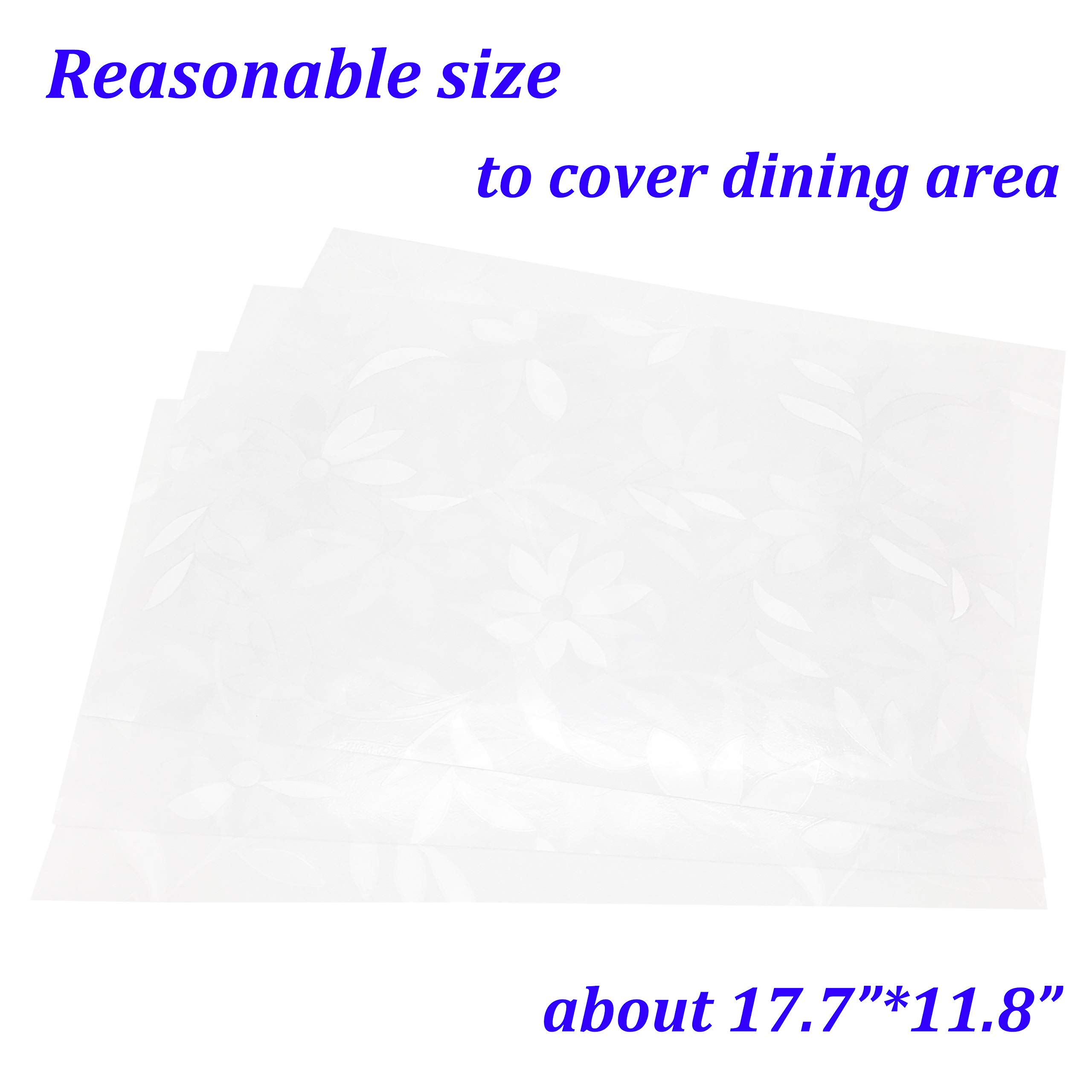 Waterproof Plastic Placemats Set of 4 - Wipe Clean, Durable & Fade-Resistant Flower Design Place Mats for Kitchen & Dining Table | Perfect for Daily Meals, Parties & Outdoor Picnics