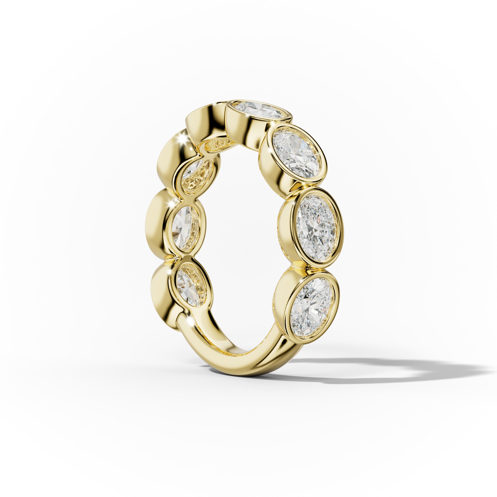 2.0 Carat East West Oval Cut Bezel Set Diamond Anniversary Band - Elegant Wedding Ring for Women, Perfect for Anniversary, Engagement & Special Occasions