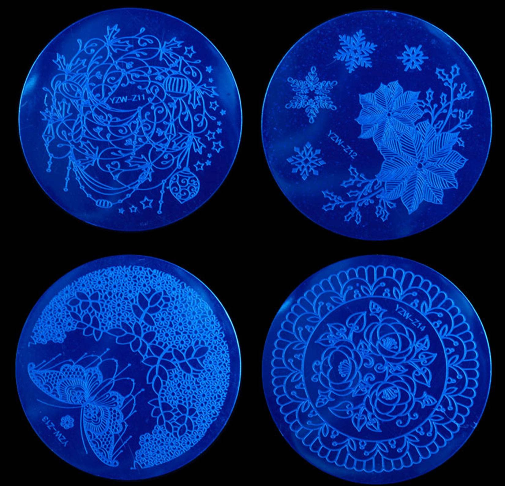 Snowflake Snowman Bowknot Lace Nail Stamp Template - Round Nail Art Printing Plate for Manicure, Salon & Home Use - Christmas Nail Design Tool for DIY & Professional Nail Artists - Perfect for Holiday Parties, Gift Giving & Festive Nail Art