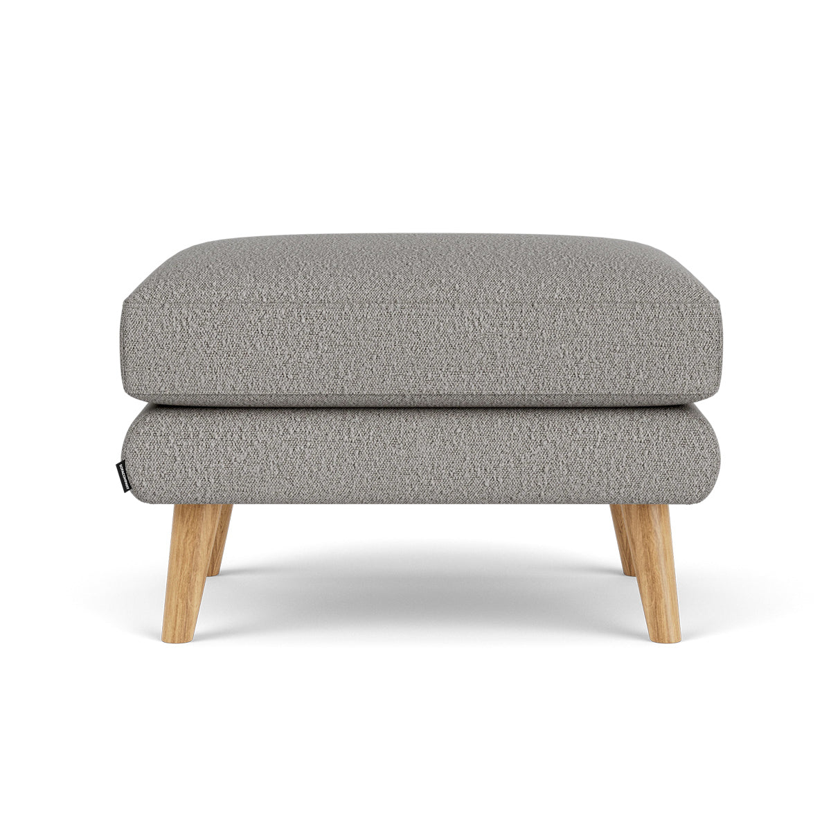George Boucle Ottoman Stool - Round Tufted Footrest Pouf with Wooden Legs, Perfect for Living Room, Bedroom, or Nursery Decor