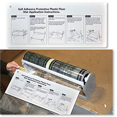 Car Carpet Protection Film Complete Starter Kit - 300ft Carpet Film Roll with Wall/Floor Mount Dispenser & Applicator Board | Perfect for Home Renovation, Moving, and Construction Projects