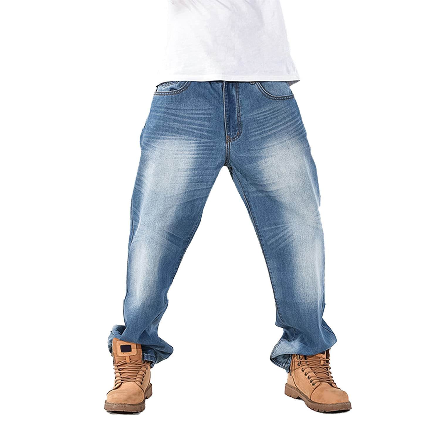 Vintage Baggy Hip Hop Denim Jeans for Men - Loose Fit Skateboard & Dance Pants - Perfect for Streetwear, Hip Hop Fashion, and Urban Street Style