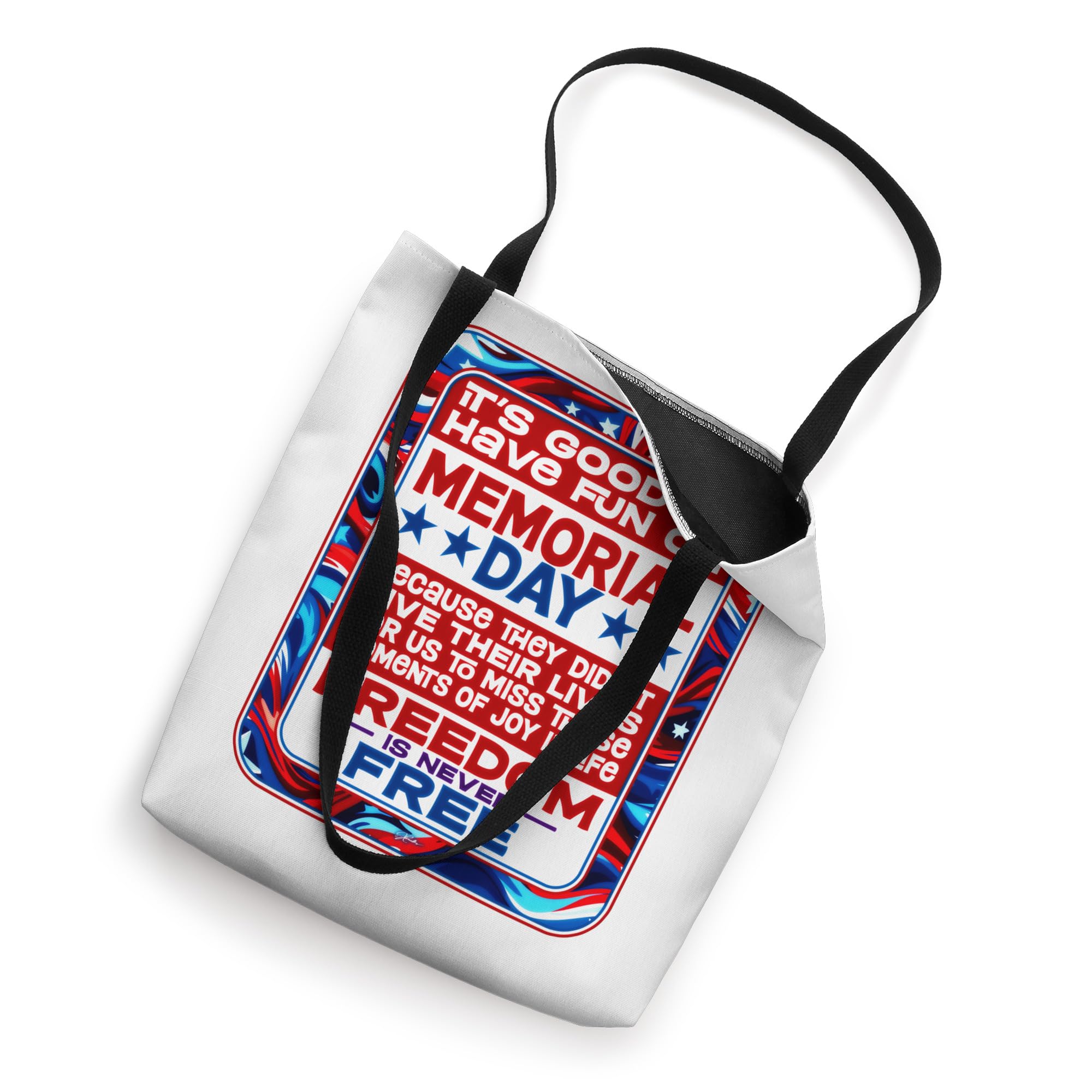 JCombs Patriotic Memorial Day Tote Bag - Durable & Stylish American Flag Design for Shopping, Beach & Outdoor Activities