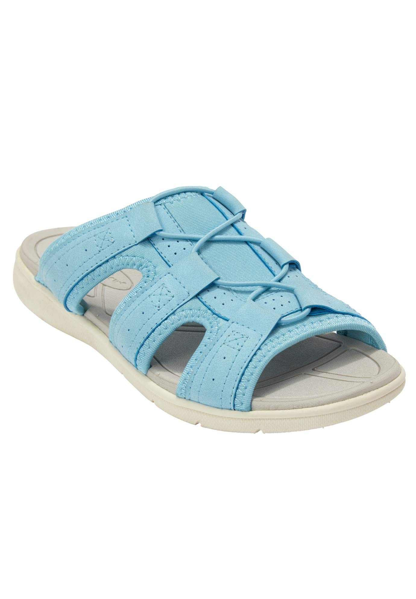 Comfortview Women's Wide Width The Alivia Sandal - Comfortable & Stylish Casual Sandals for Wide Feet | Perfect for Walking, Travel & Summer Outfits