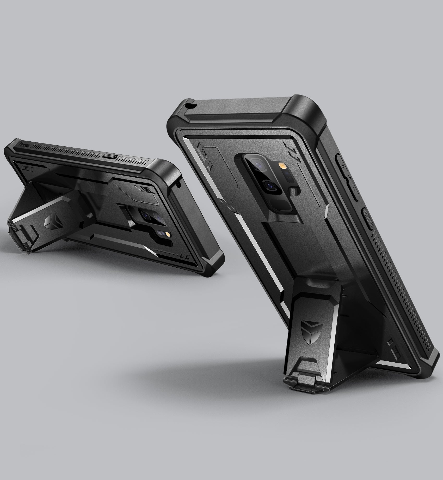 Durable Shockproof Rugged Case for Samsung Galaxy S9 Plus with Built-in Kickstand & Screen Protector | Heavy Duty Protection for Outdoor, Work & Travel