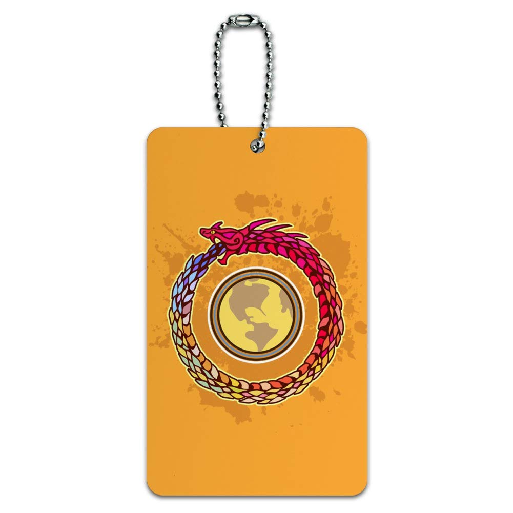 Ouroboros Snake Eating Tail Circle Luggage Tag - Durable Suitcase ID Tag for Travel Bags - Perfect for Carry-On, Checked Luggage & Backpack Identification