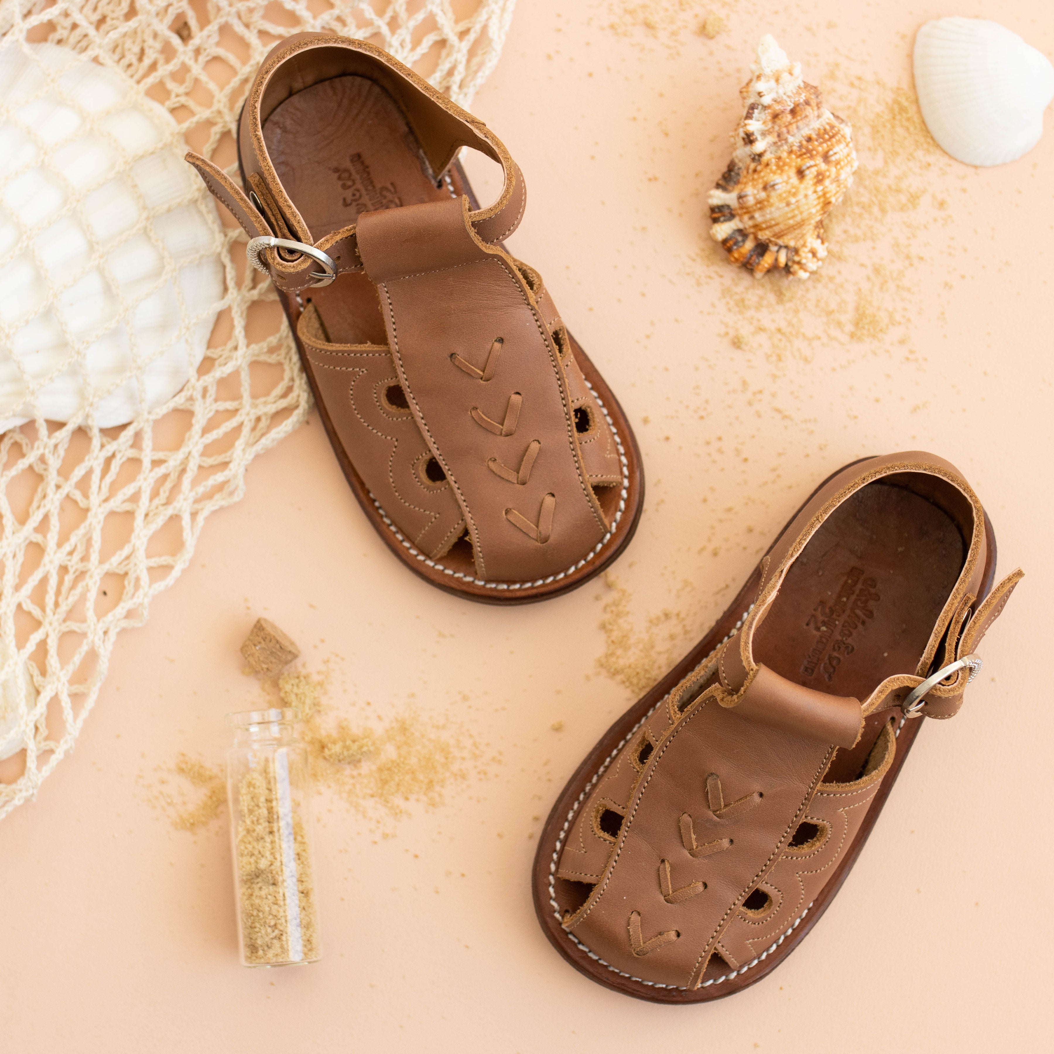 Flecha Kids Leather Sandals - Comfortable & Stylish Summer Shoes for Boys and Girls - Perfect for Beach, Playground & Outdoor Activities