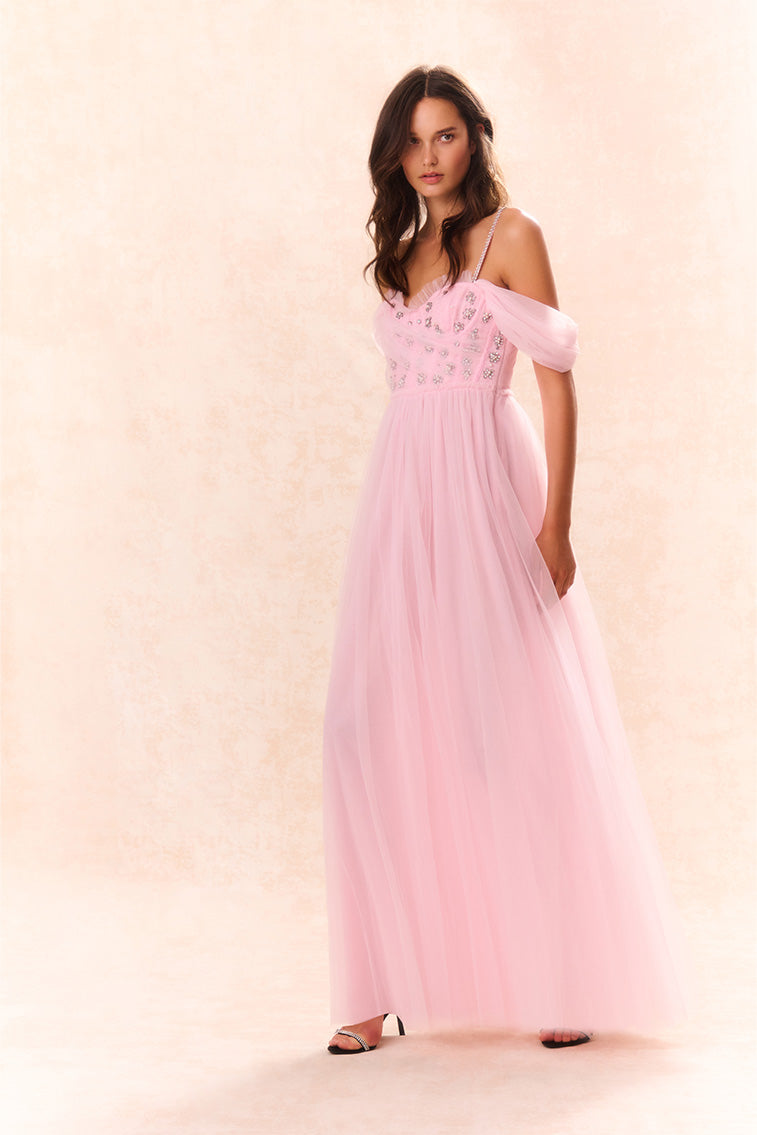 Elegant Dantine Tulle Ball Gown Dress for Women - Princess Wedding Party Prom Evening Gowns - Perfect for Bridal, Quinceañera, and Formal Events