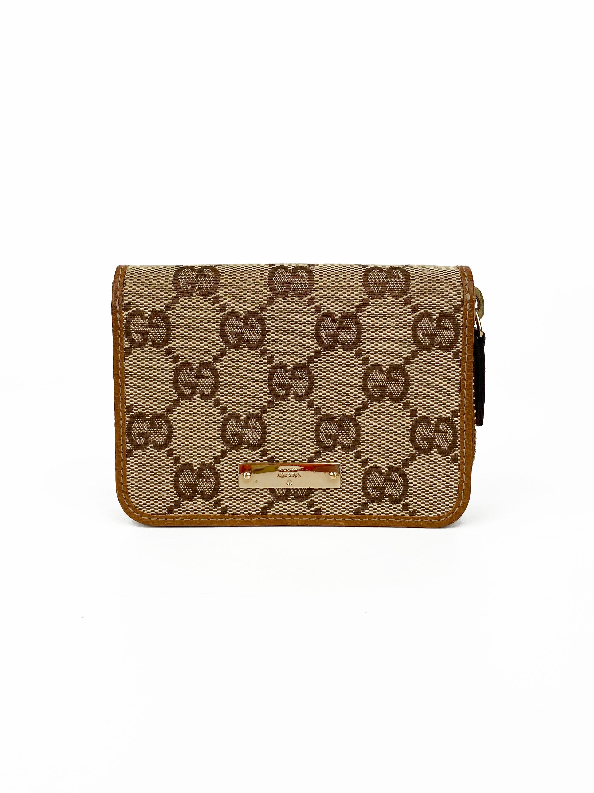 Gucci Monogram Zipped Cardholder Wallet for Women & Men - Slim RFID Blocking Credit Card Holder with Zip Pocket - Perfect for Travel, Business & Everyday Use