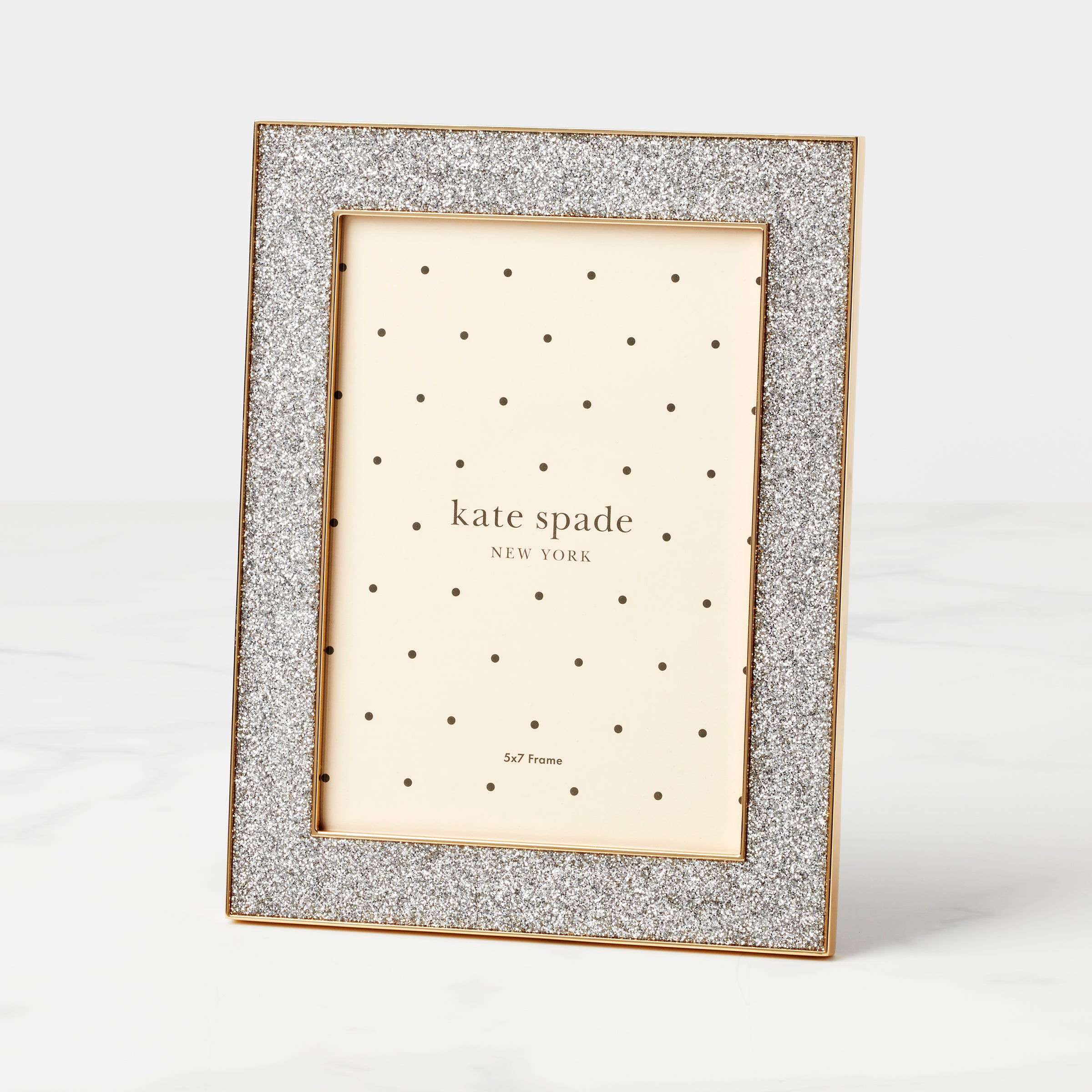 5x7 Silver Glitter Photo Frame - Elegant Display for Wedding, Graduation & Home Decor - Perfect for Tabletop or Wall Mounting