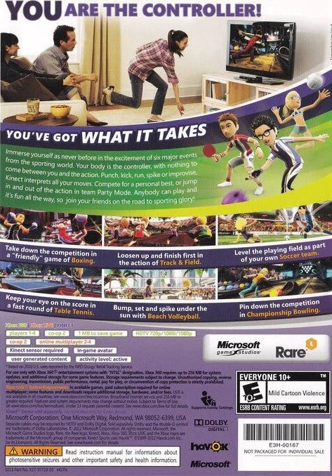 Used Kinect Sports Xbox 360 Video Game - Complete Edition | Motion Sensor Gaming for Family Fun & Fitness | Perfect for Parties, Workouts & Interactive Entertainment