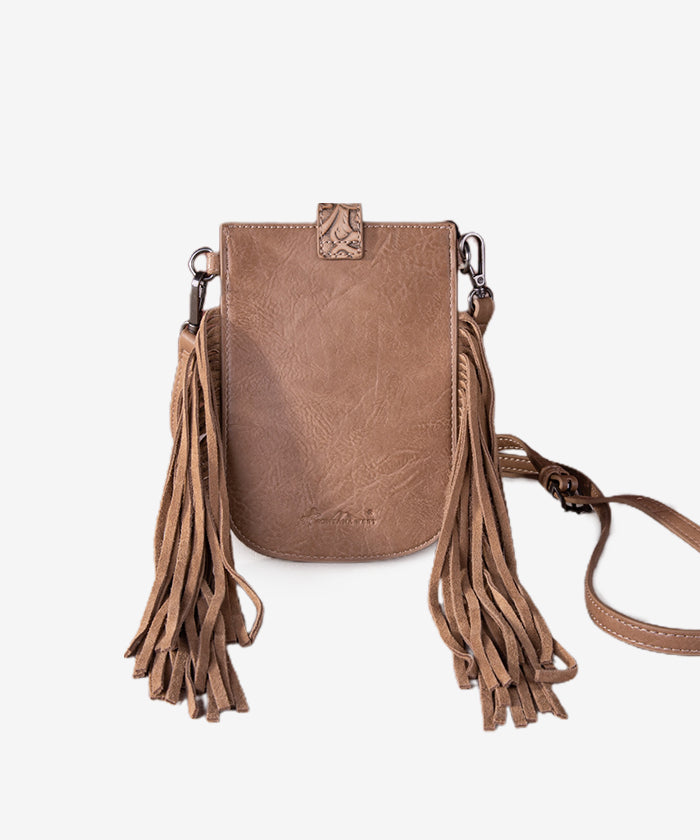 Montana West Genuine Cowhide Fringe Crossbody Phone Purse - Stylish Leather Wallet Case for iPhone & Android - Perfect for Concerts, Shopping & Night Out