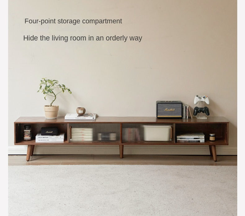 Oak Solid Wood Modern Simple TV Cabinet - Stylish & Durable Entertainment Center for Living Room, Bedroom, or Home Theater