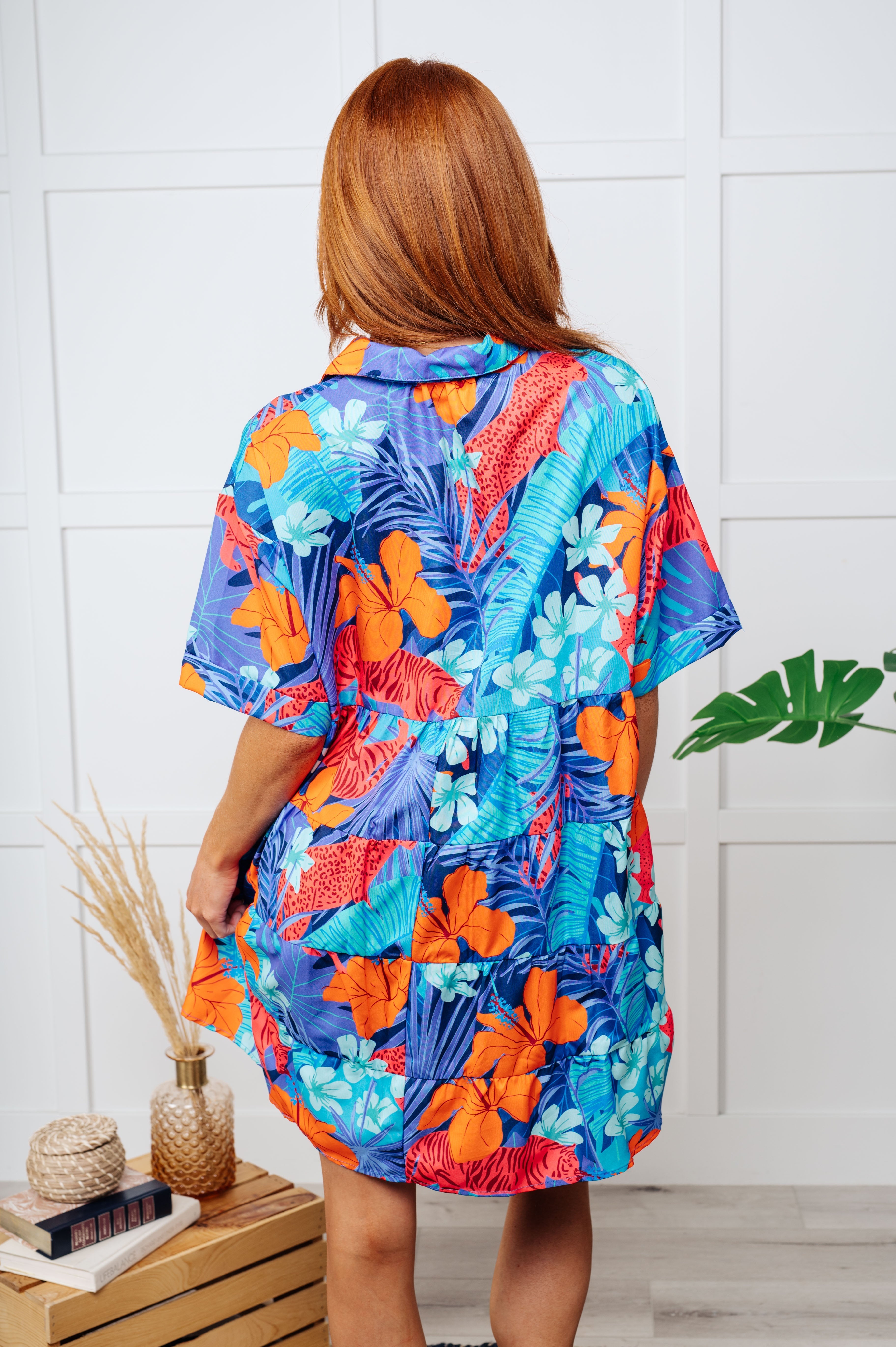 Mother Nature's Recipes Blue Collared Dress for Women | Elegant & Comfortable Casual Wear for Office, Parties & Everyday Outfits