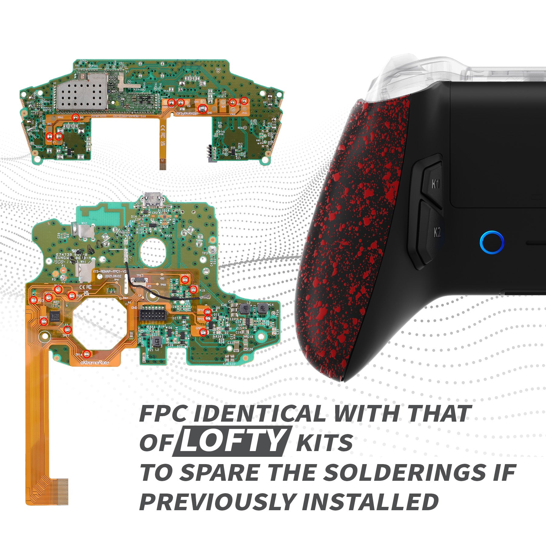 eXtremeRate VICTOR S Remap Kit for Xbox One S/X Controller - Textured Red Back Buttons (PDXSP003) | Customizable Gaming Accessory for FPS, Racing & Competitive Play