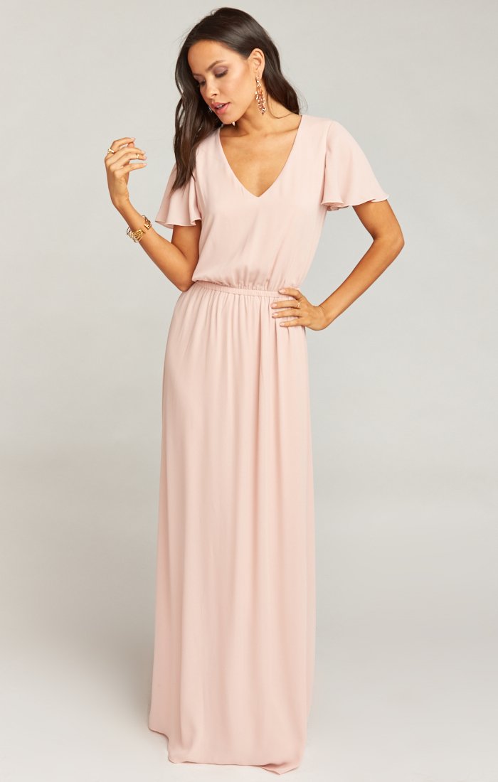 Michelle Flutter Maxi Dress for Women - Elegant Long Sleeve Flowy Summer Dress with Ruffle Hem - Perfect for Beach Vacations, Weddings & Date Nights