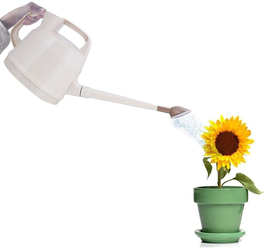 JSY 4.5L Plastic Watering Can for Garden, Lawn, Bonsai & Succulents - Indoor/Outdoor Plant Watering Pot - Beige Gardening Tool for Home, Balcony & Backyard Use
