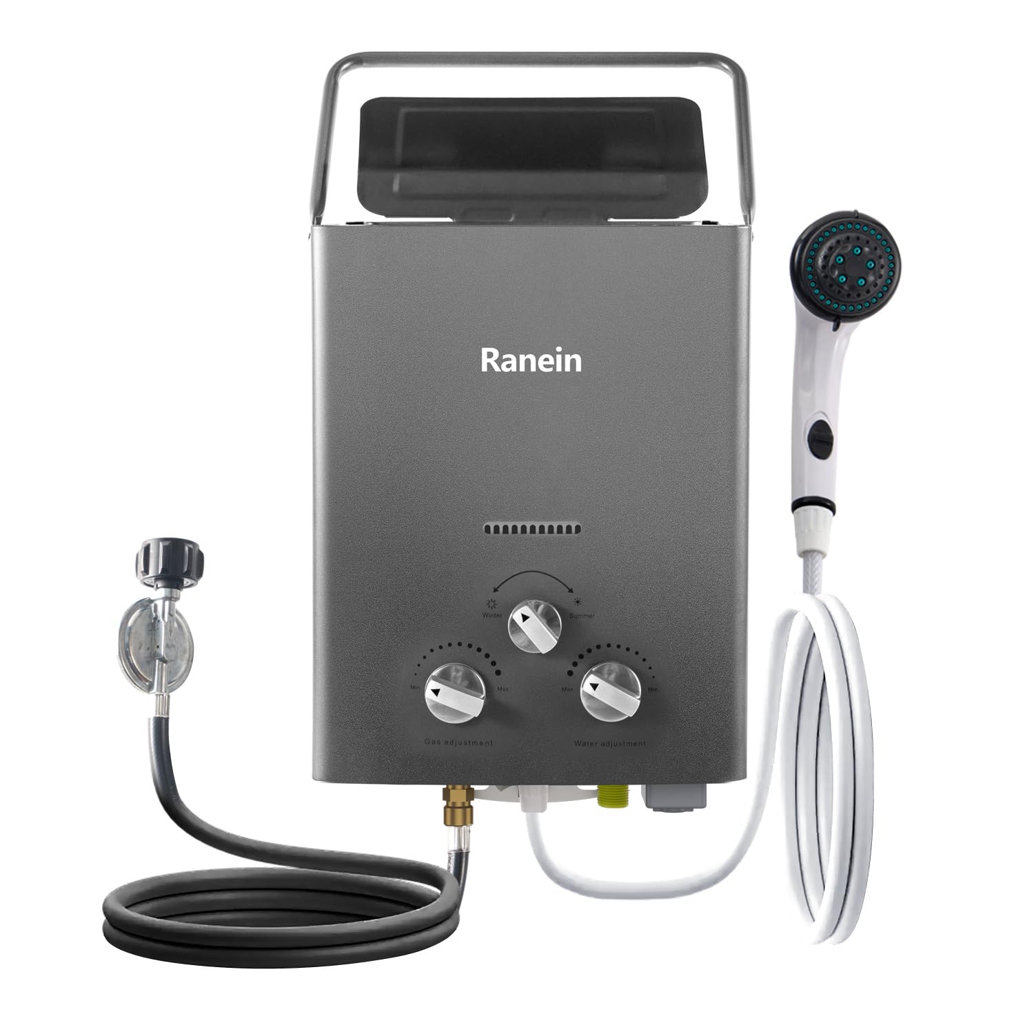 Portable Tankless Water Heater 1.58 GPM - Instant Gas Propane Hot Water Heater with Handle for RV, Camping, Cabins, Barns | Outdoor Shower, Washing Dishes & Emergency Hot Water Supply