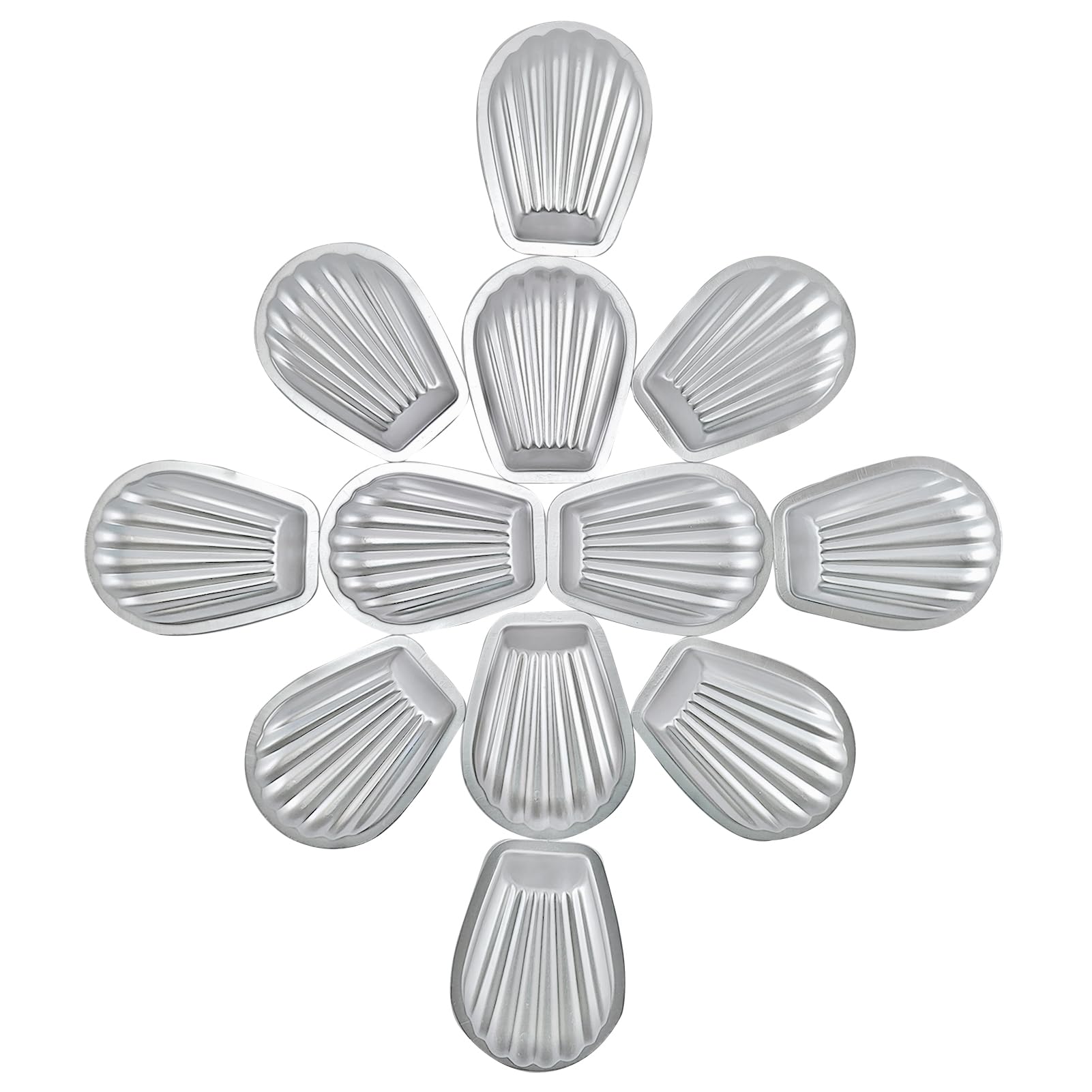 12-Piece Madeleine Baking Pans Set - Non-Stick Madeleine Mold for Chocolate, Biscuit, Cake, Cookie & Cheesecake - Perfect for French Pastries, Tea Cakes & Holiday Desserts