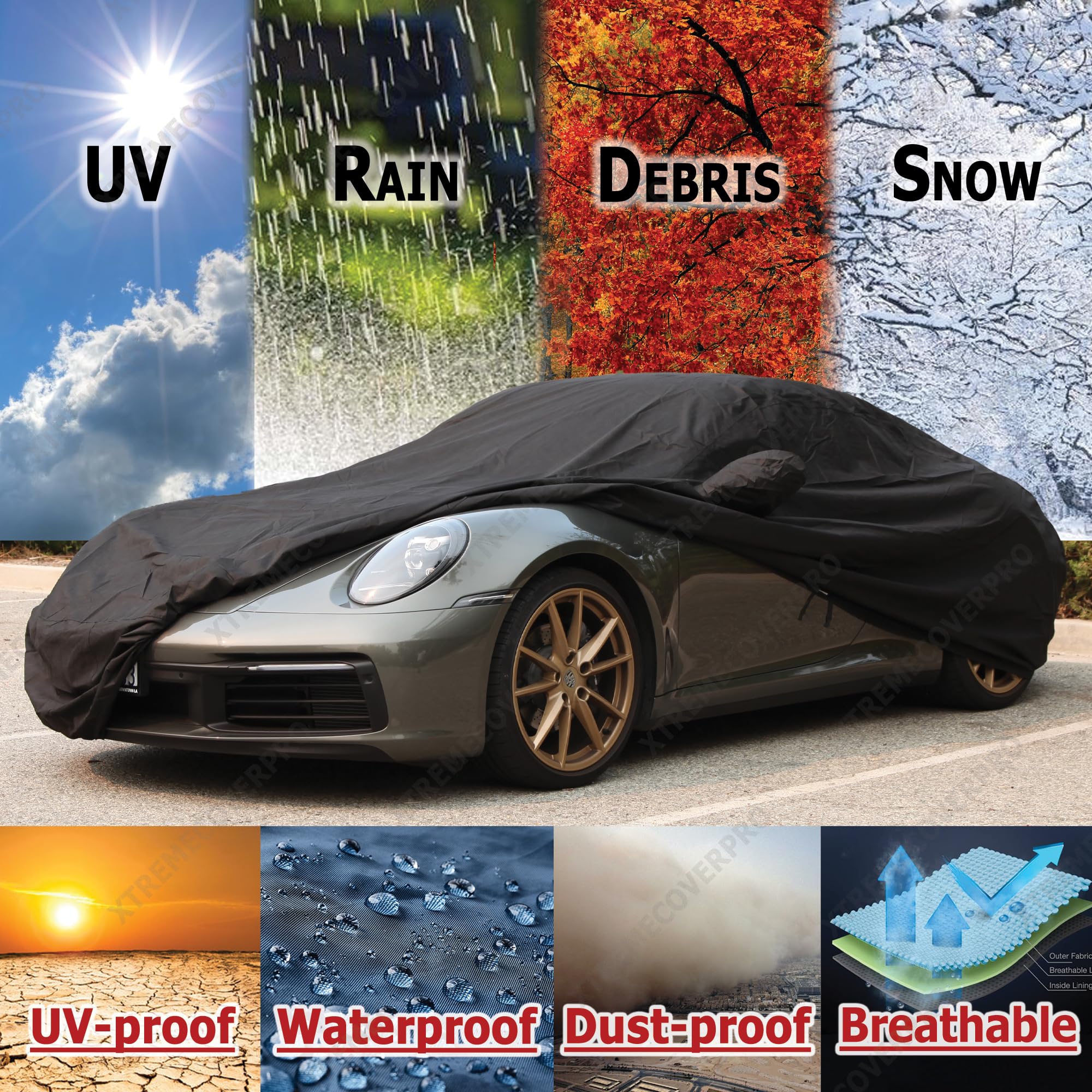 Premium Waterproof Car Cover for 2020-2025 Toyota GR Supra - XTREMECOVERPRO Platinum Series (Black) - All-Weather Protection for Indoor/Outdoor Parking & Long-Term Storage