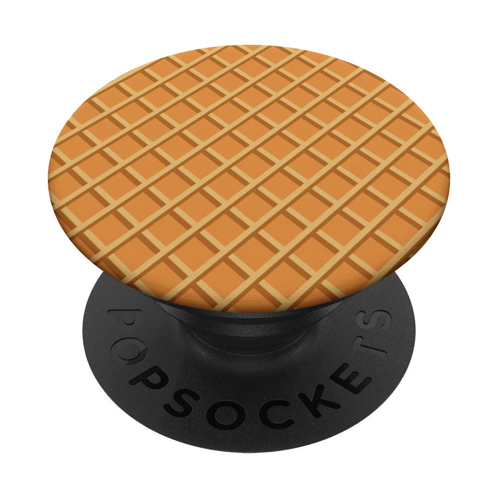 Waffle Biscuit Wafer Pattern Snack - Cute Food Lover Gift - PopSockets PopGrip Swappable Phone & Tablet Grip - Perfect for Snack Lovers, Office Desk Decor, and Phone Accessories