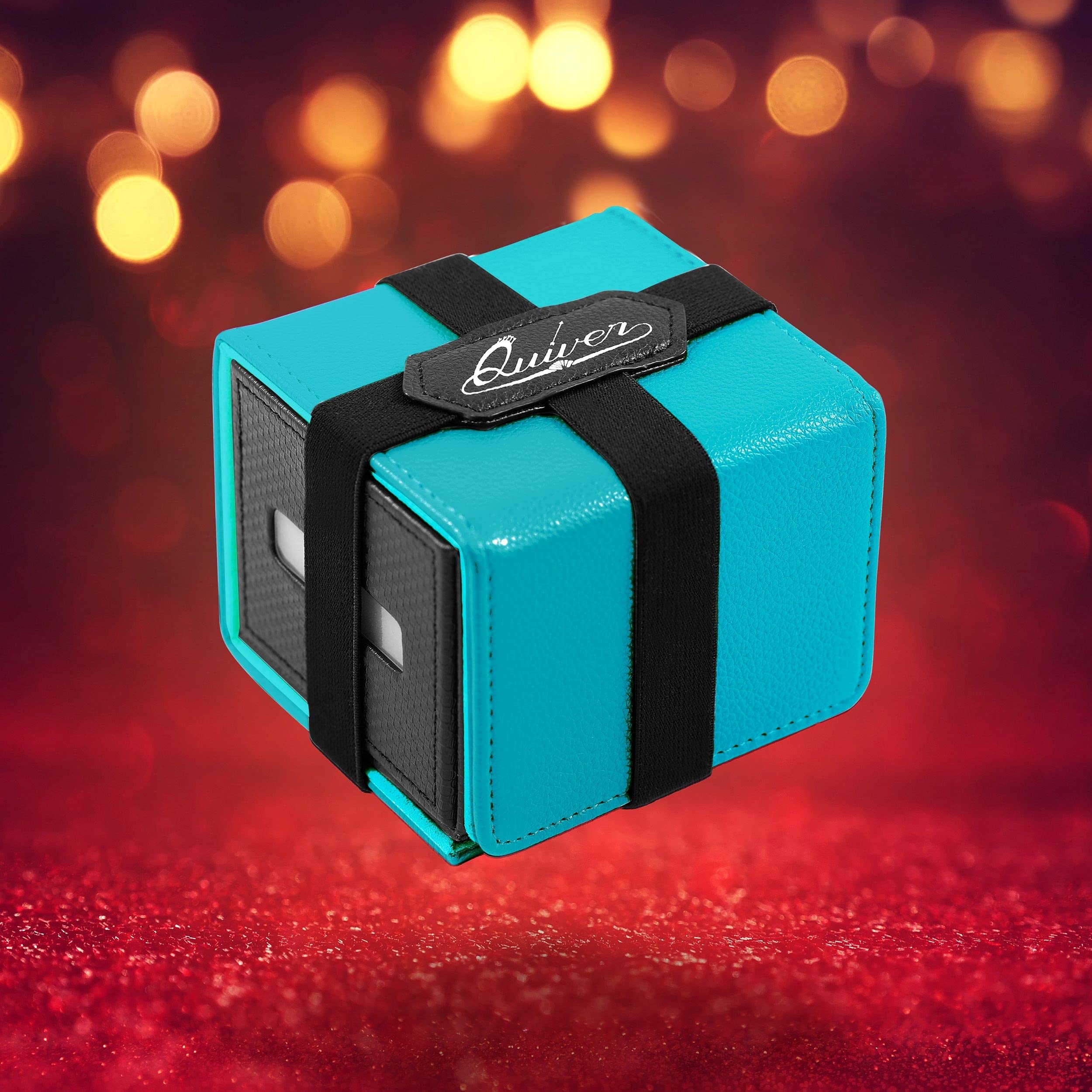 Quiver Time Teal Citadel Deck Block - 100+ Commander MTG Deck Box for Trading Cards - Premium Card Storage Holder for MTG, Dice & Tokens with Custom Divider | TCG Compatible Deck Box for Gaming, Collecting & Travel