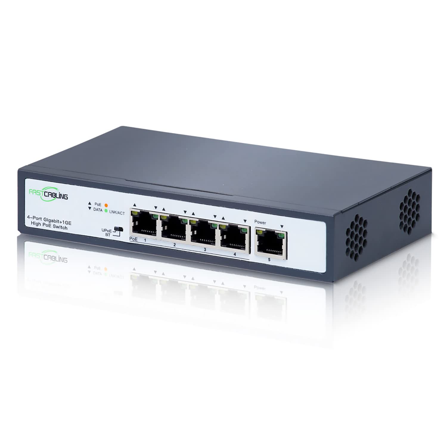 5-Port 90W 802.3bt PoE++ Gigabit Ethernet Switch with High Power Out Ports - 180W Power Budget, Unmanaged Plug-and-Play for IP Cameras, VoIP Phones, Wireless Access Points - Desktop/Wall Mount Network Switch for Home & Office Use