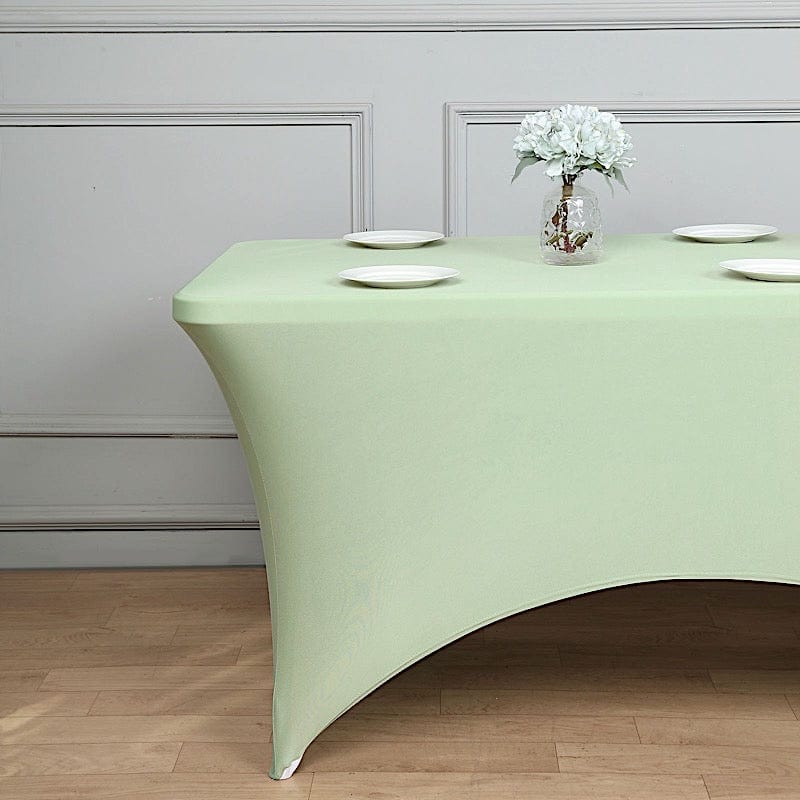 6 ft Stretch Spandex Tablecloth - 72 x 30 Inches Rectangular Fitted Table Cover for Banquet, Wedding & Party Decorations