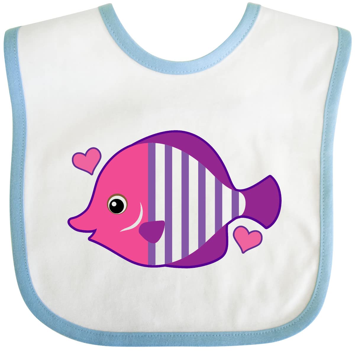 Inktastic Cute Tropical Fish Beach Vacation Baby Bib - Soft Cotton Drool Bib for Infants & Toddlers - Perfect for Beach Trips, Pool Parties & Summer Outings