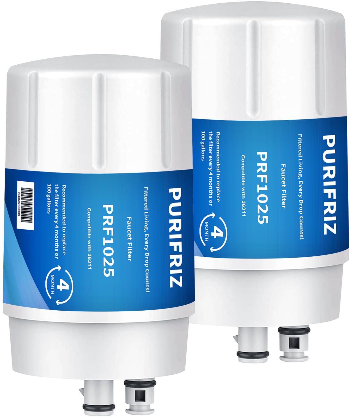 2 Pack Brita Faucet Water Filter Replacement Cartridges - Compatible with Brita 36311, FR-200, FF-100 & All Brita Tap Filters (4 Months/100 Gallon) - Clean Drinking Water for Kitchen, Bathroom & RV Use