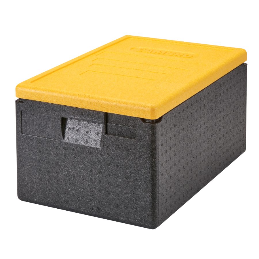 Cambro EPP180CLSW361 Cam GoBox Top Loader Food Carrier with Yellow Color Lid - Insulated Meal Container for Catering, Picnics & Outdoor Events
