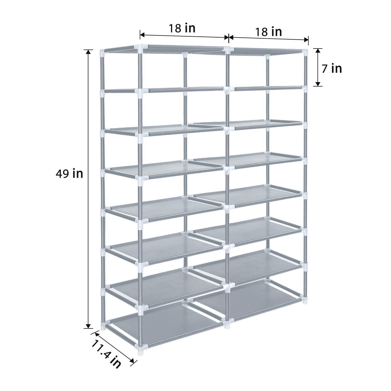 ERONE 28-Pair Shoe Rack Organizer with Nonwoven Fabric Cover - Double Row Portable Shoe Storage Cabinet for Closet - Perfect for Bedroom, Entryway & Dorm Organization
