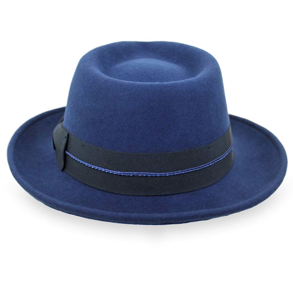 Wool Crushable Fedora Hat for Men - Black, Grey, Navy, Brown - Perfect for Outdoor & Dress Occasions