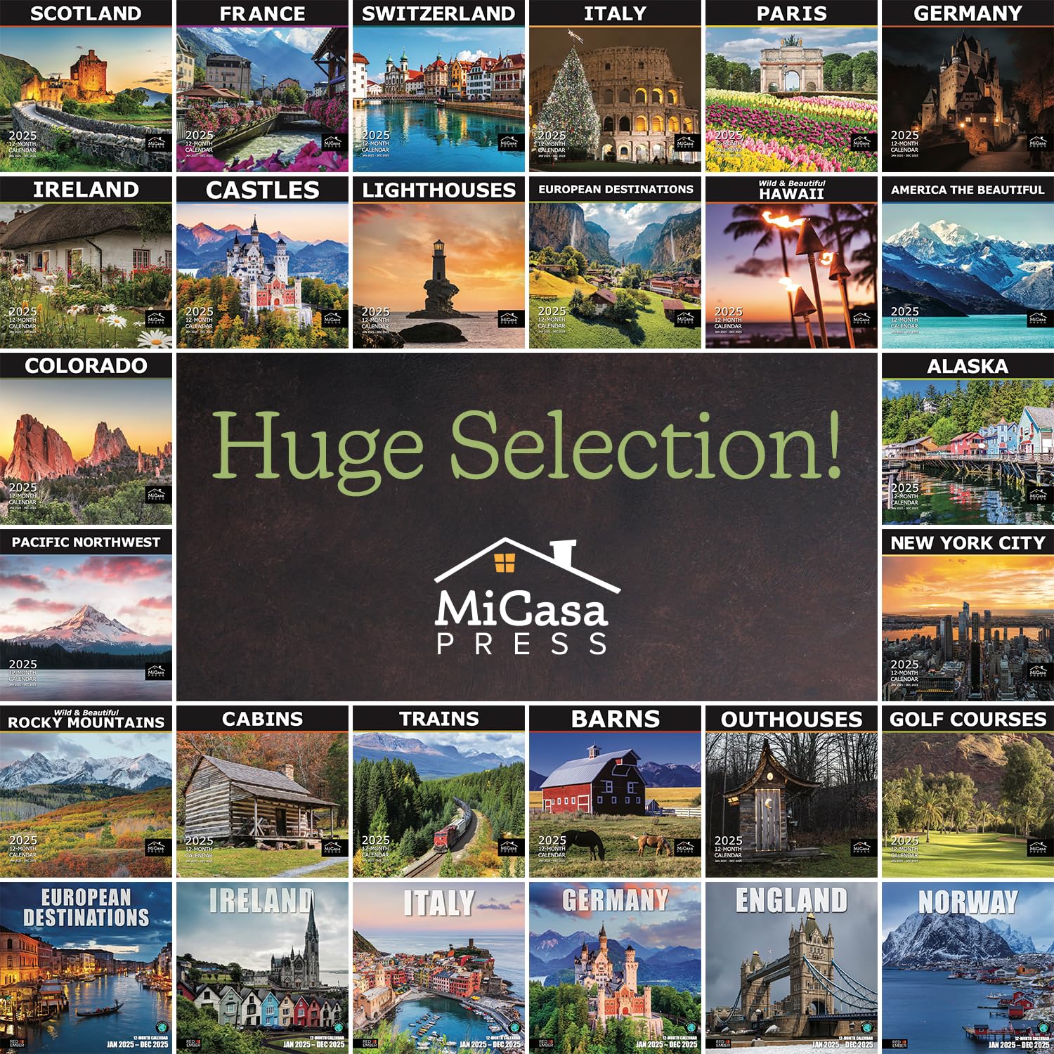 MICASA PRESS - Italy 2025 Wall Calendar 12 Months | 12