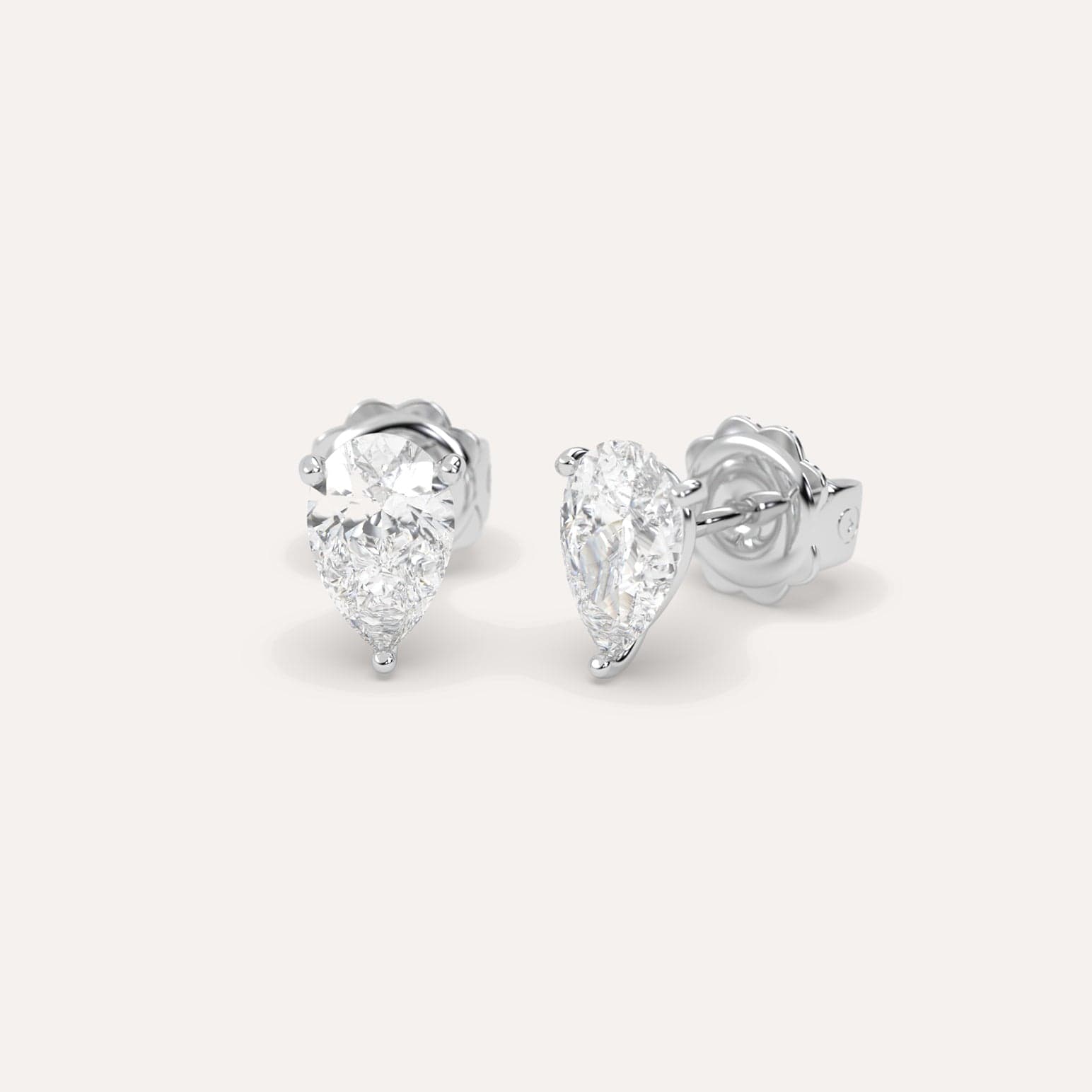 2 Carat Pear Diamond Stud Earrings - 14K White Gold Dangle Earrings for Women, Perfect for Weddings, Anniversaries & Special Occasions