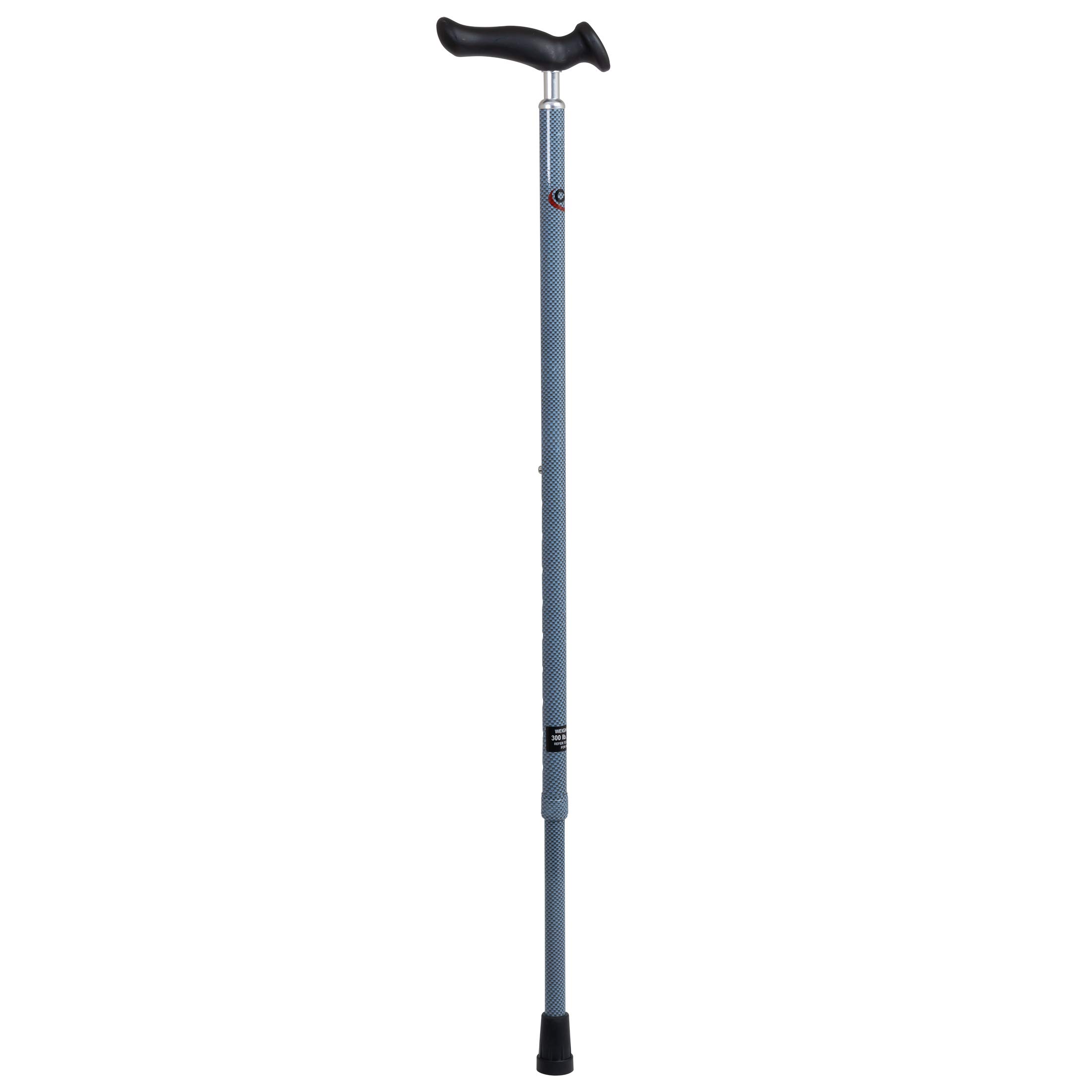 Carex Health Brands Ergonomic Comfort Walking Cane with Extra Cushioned Grip - Light Gray (FGA51100 0000) | Ideal for Seniors & Mobility Support for Daily Walks & Outdoor Activities