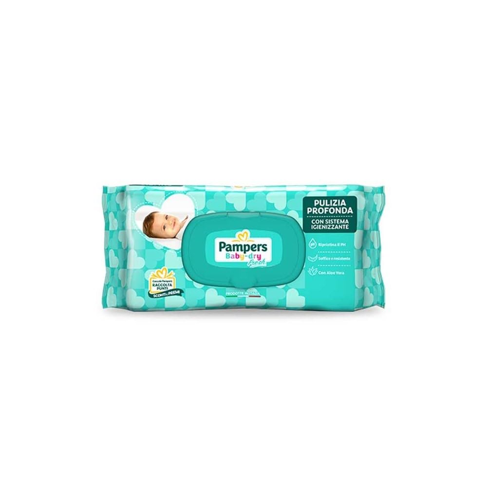 Pampers Baby Fresh Hypoallergenic Baby Wipes - 50 Count, Fragrance-Free & Gentle for Newborns & Sensitive Skin | Perfect for Diaper Changes, On-the-Go Cleansing & Baby Care Essentials
