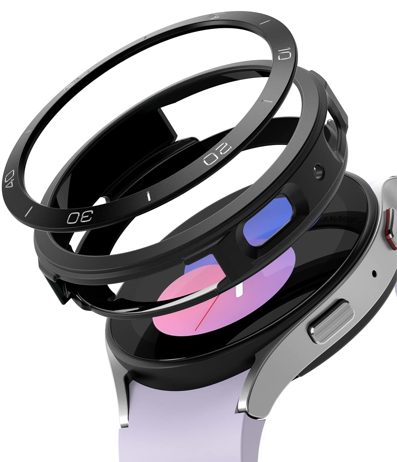 **Ringke Air Sports + Bezel Styling Case for Samsung Galaxy Watch 5 40mm - Shockproof TPU Cover with Aluminum Frame, Stylish & Protective (Black) - Perfect for Workouts, Outdoor Activities & Daily Wear**