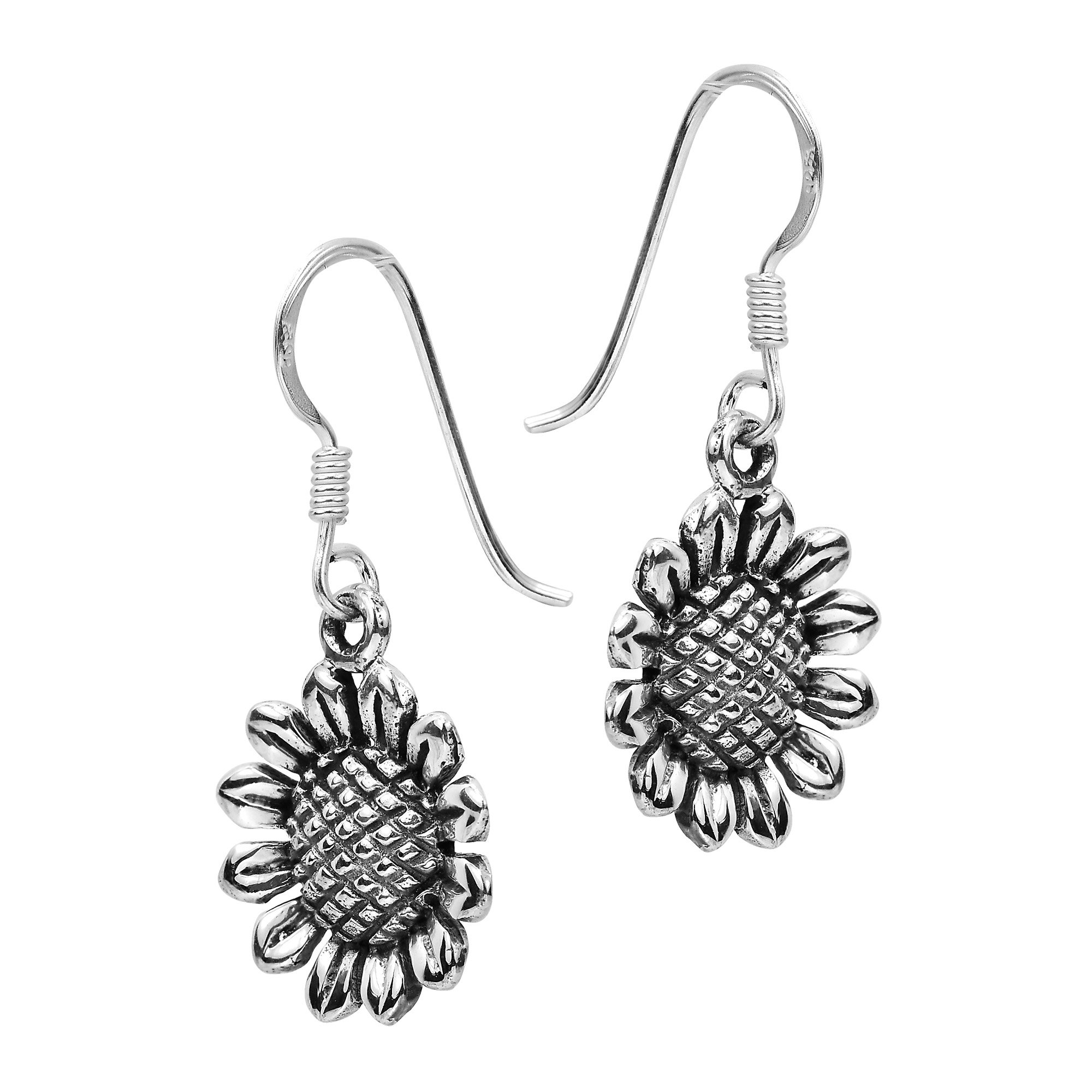 Charming Sunflower .925 Sterling Silver Dangle Earrings for Women - Elegant Floral Jewelry Gift for Birthday, Anniversary & Everyday Wear