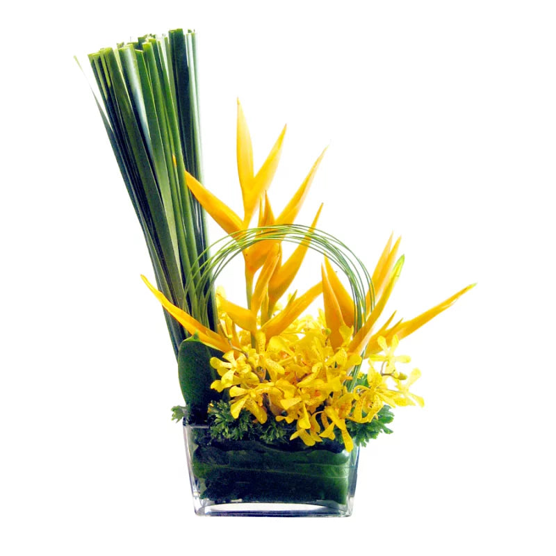 Exotic Parrot Heliconia Flower in Decorative Vase - Perfect for Home Decor, Wedding Centerpieces & Tropical Theme Parties