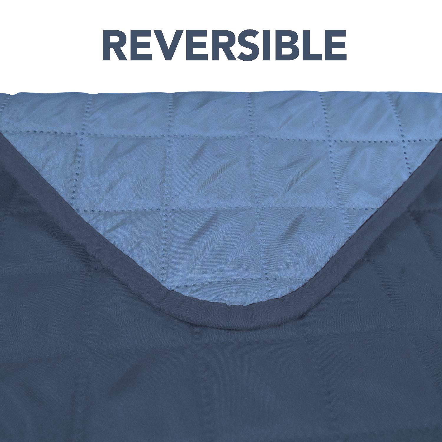 PureFit Reversible Water-Resistant Sofa Cover for 3-Cushion Couches | Washable Pet-Friendly Furniture Protector with Non-Slip Foam & Adjustable Straps | Dark Blue/Light Blue Oversized Sofa Cover | Perfect for Homes with Dogs, Pets or Kids