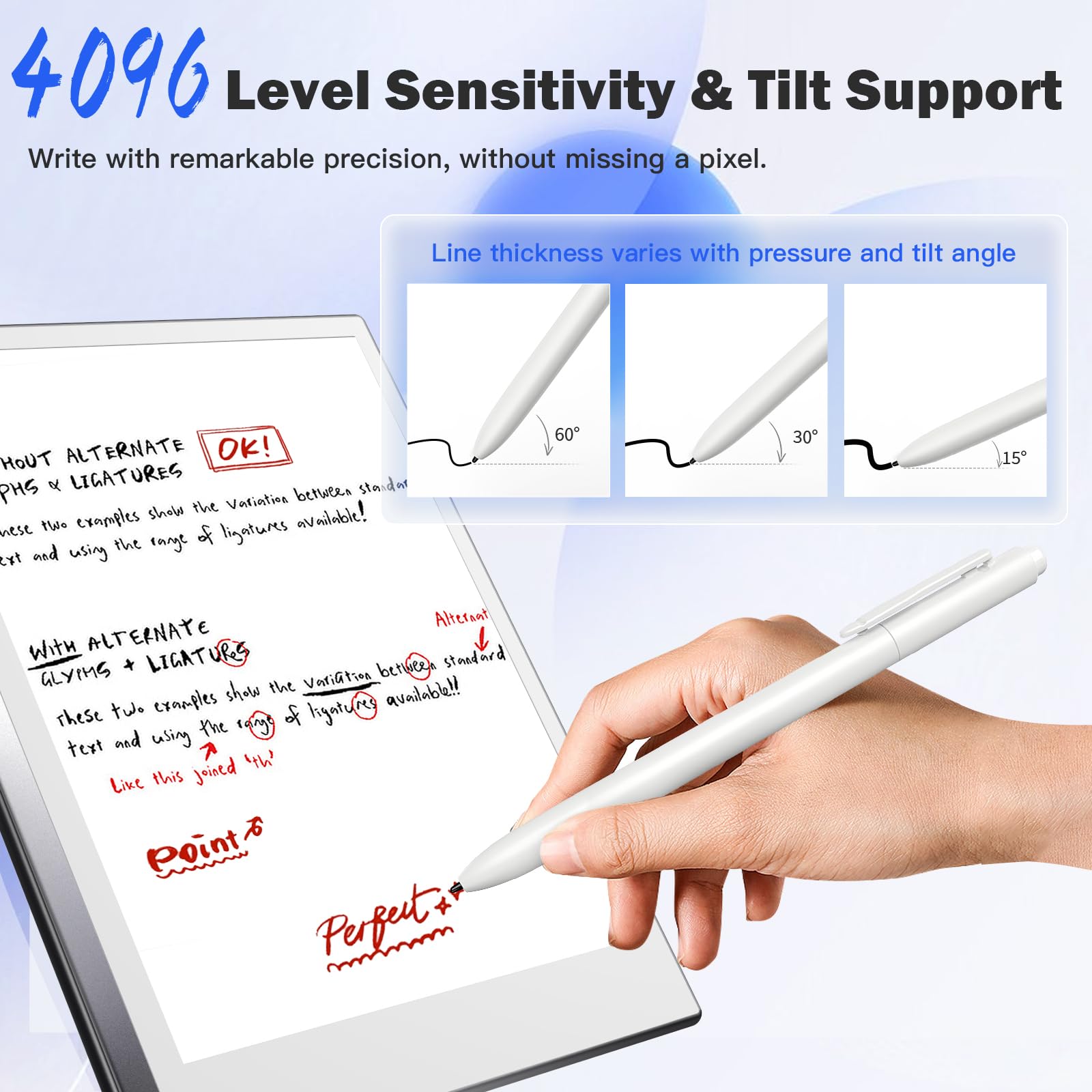 TiMOVO EMR Stylus Pen for Remarkable 2 & Kindle Scribe - 4096 Pressure Sensitivity with Eraser & Tilt Function, Palm Rejection Compatible with EMR Devices (Beige) | Perfect for Note-Taking, Drawing & Digital Signatures