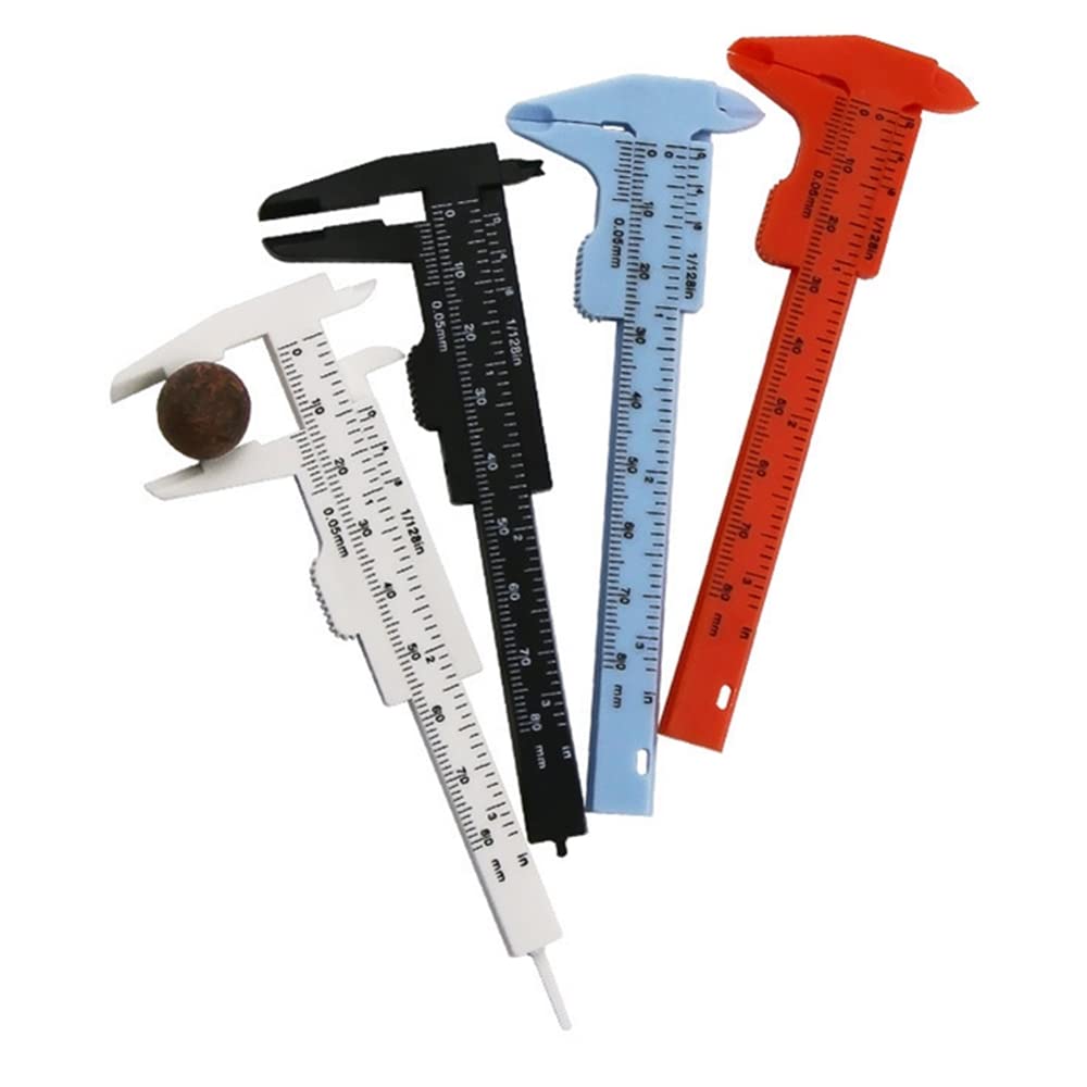 80mm Mini Plastic Sliding Vernier Caliper - Precision Measuring Tool for DIY, Jewelry Making & Engineering | Digital Micrometer Gauge with Inch/Metric Scale | Ideal for Hobbyists, Crafters & Professionals
