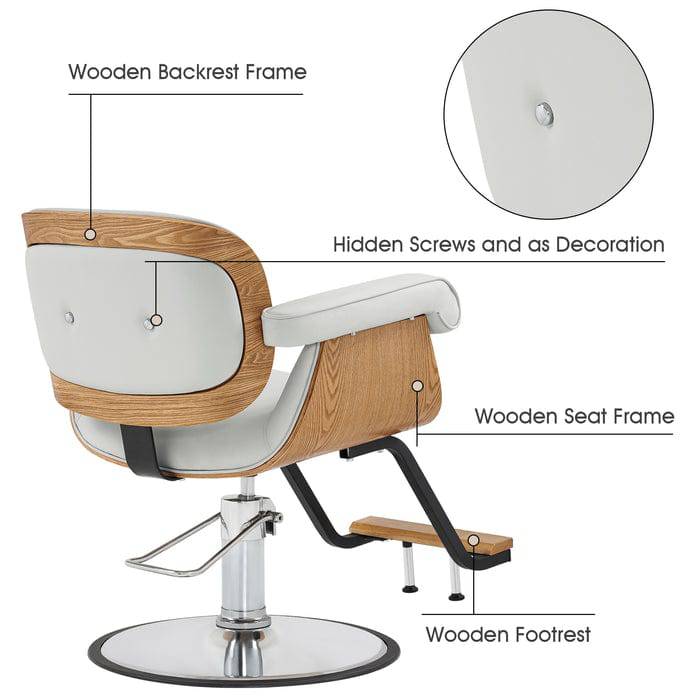Evelyn Salon Styling Chair - Professional Hydraulic Barber Hairdressing Chair for Home & Salon Use - Perfect for Haircuts, Styling, and Makeup Application