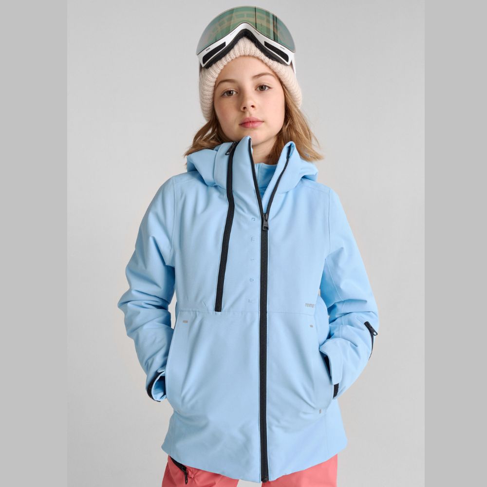 Reima Perille Girls' Waterproof Ski Jacket - Insulated Winter Coat for Kids, Frozen Blue - Perfect for Snowboarding, Skiing & Outdoor Winter Activities