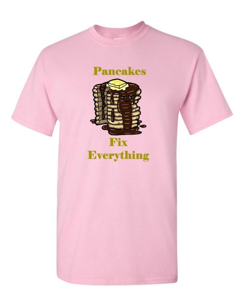 Pancakes Fix Everything Funny Adult T-Shirt - Comfortable Cotton Tee for Casual Wear, Gifts & Everyday Outfits